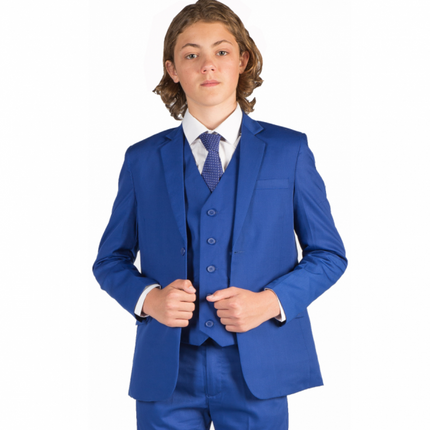 Boys 5 Piece Blue Suit for Wedding Prom Party Sweetearing