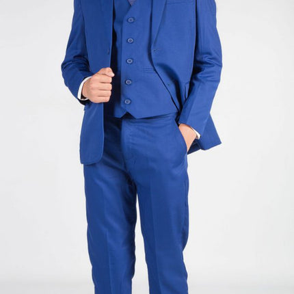 Boys 5 Piece Blue Suit for Wedding Prom Party Sweetearing